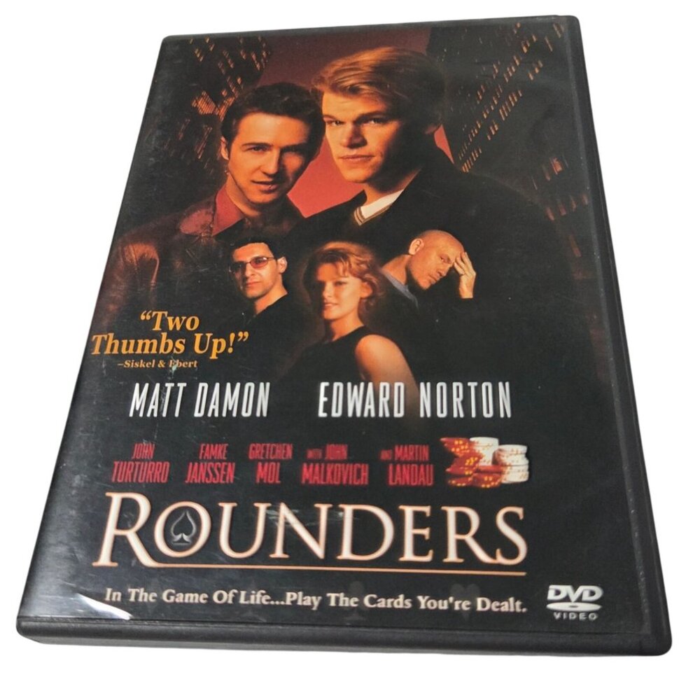 Rounders Matt Damon Edward Norton Drama Thriller R Rated DVD Movie1998